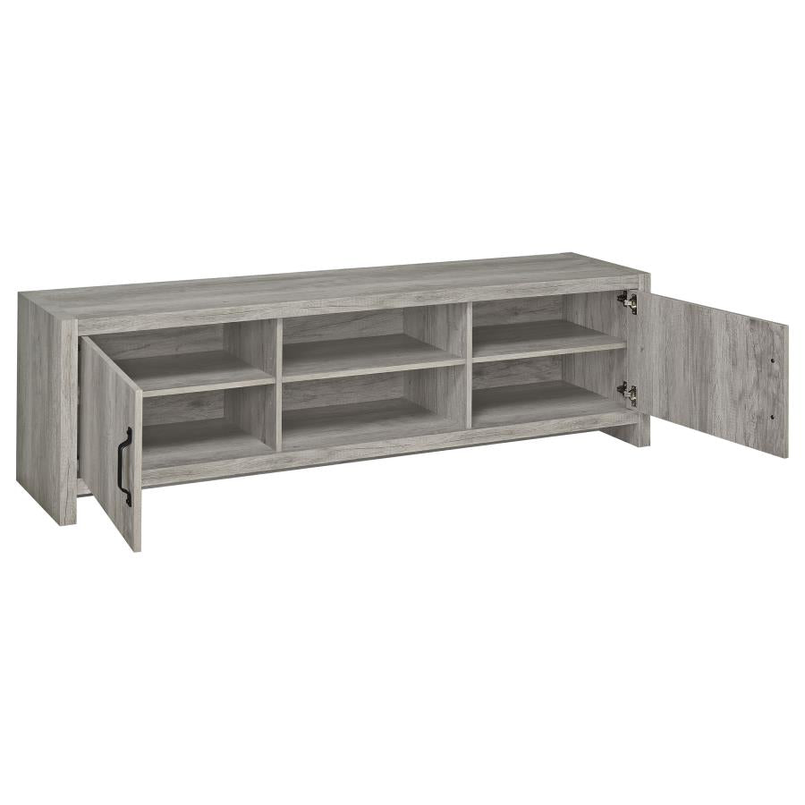 BURKE 2-DOOR ENGINEERED WOOD 71-INCH TV STAND GREY DRIFTWOOD