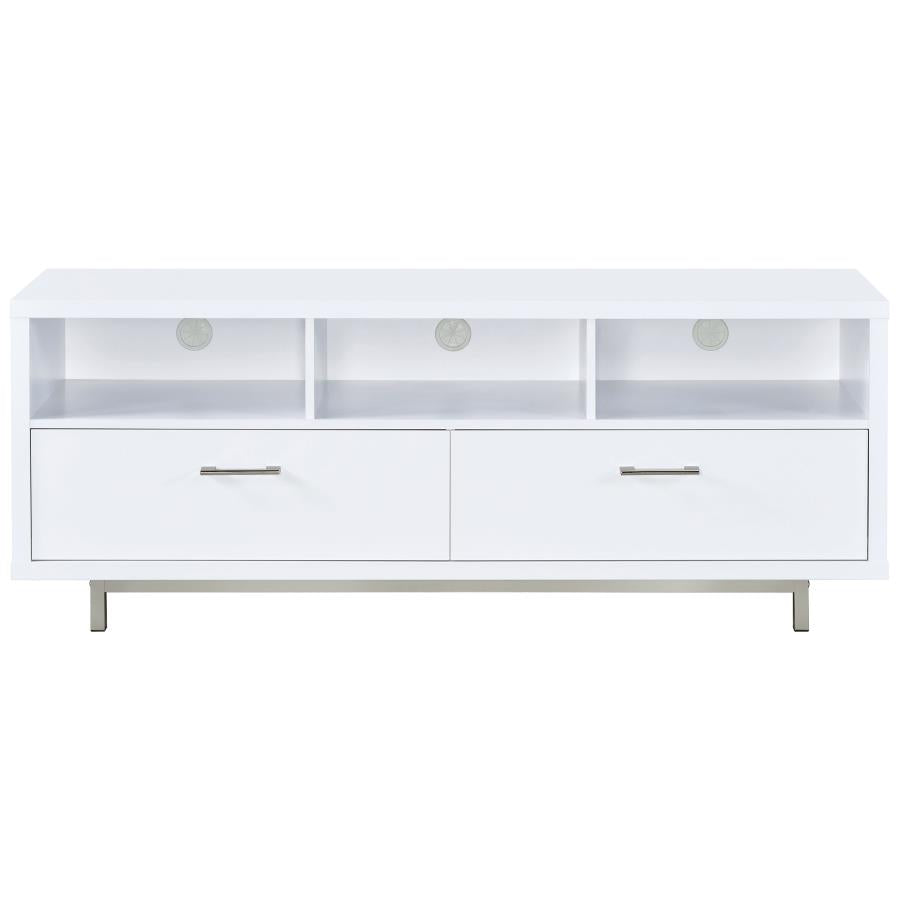 CASEY 2-DRAWER ENGINEERED WOOD 60-INCH TV STAND WHITE