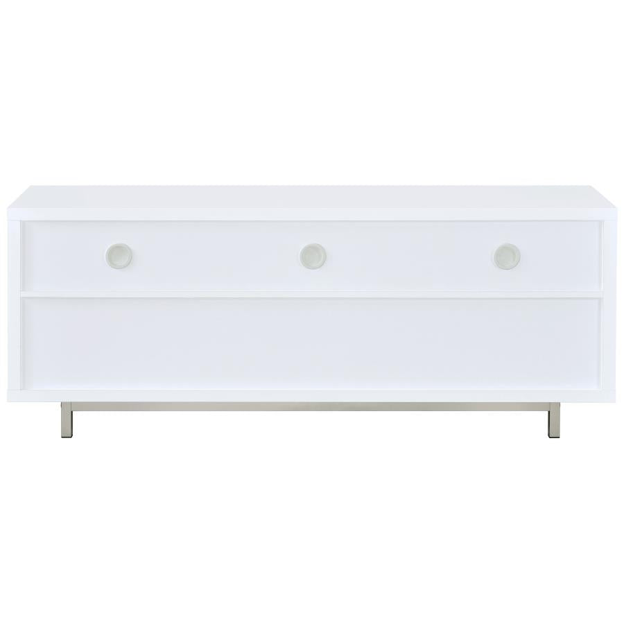 CASEY 2-DRAWER ENGINEERED WOOD 60-INCH TV STAND WHITE