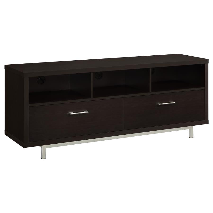 CASEY 2-DRAWER ENGINEERED WOOD 60-INCH TV STAND CAPPUCCINO