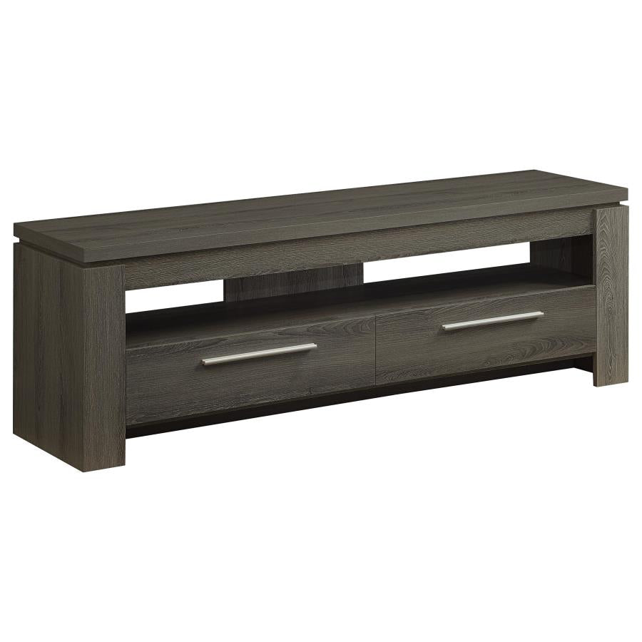 ELKTON 2-DRAWER ENGINEERED WOOD 59-INCH TV STAND WEATHERED GREY