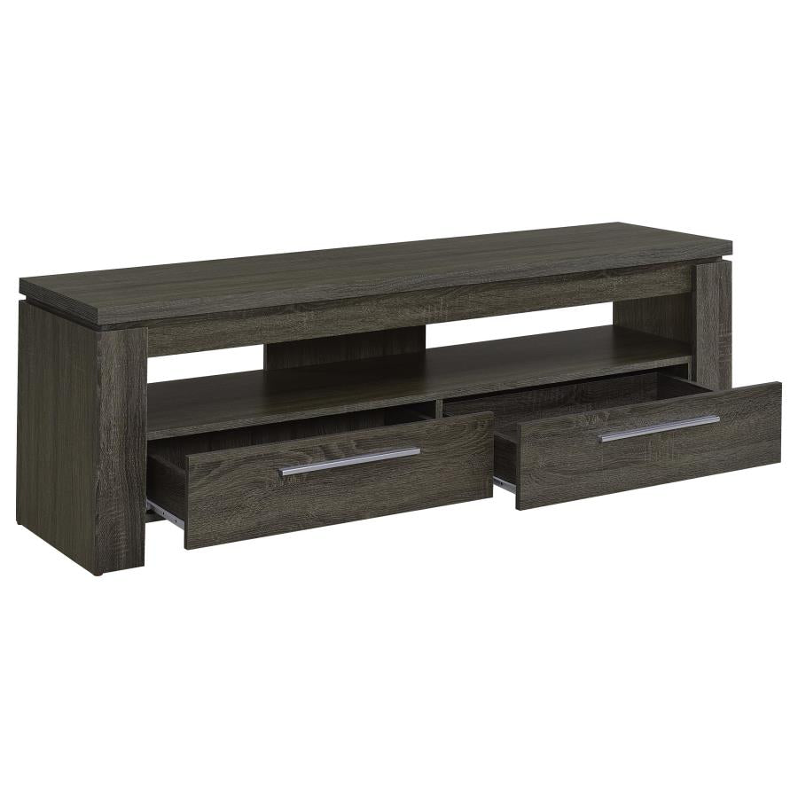 ELKTON 2-DRAWER ENGINEERED WOOD 59-INCH TV STAND WEATHERED GREY