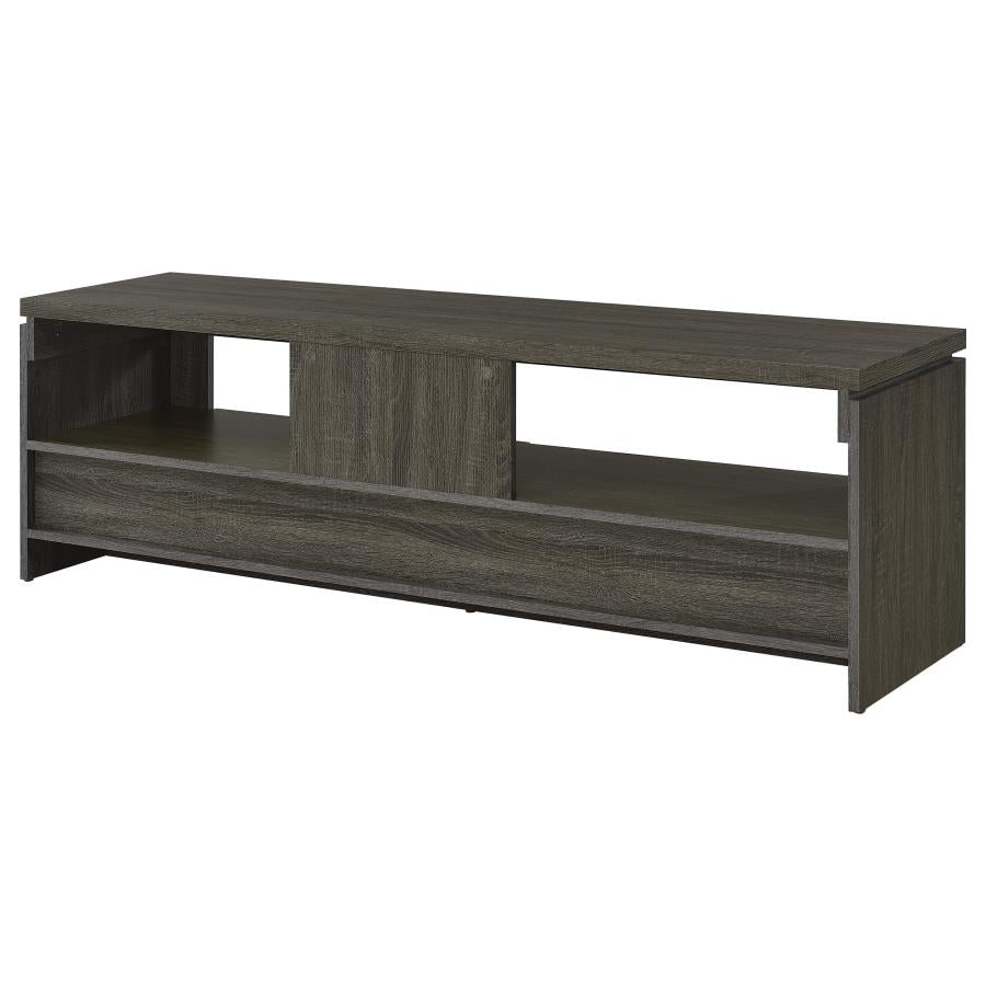 ELKTON 2-DRAWER ENGINEERED WOOD 59-INCH TV STAND WEATHERED GREY
