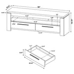 ELKTON 2-DRAWER ENGINEERED WOOD 59-INCH TV STAND WEATHERED GREY