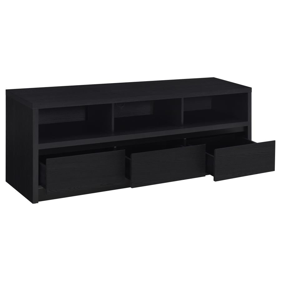 RUTLAND 59-INCH 3-DRAWER TV STAND MEDIA CONSOLE BLACK