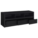 RUTLAND 59-INCH 3-DRAWER TV STAND MEDIA CONSOLE BLACK