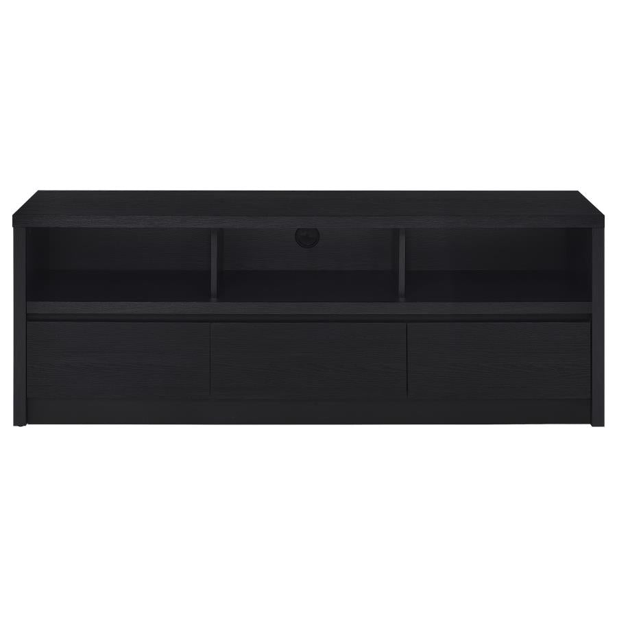 RUTLAND 59-INCH 3-DRAWER TV STAND MEDIA CONSOLE BLACK