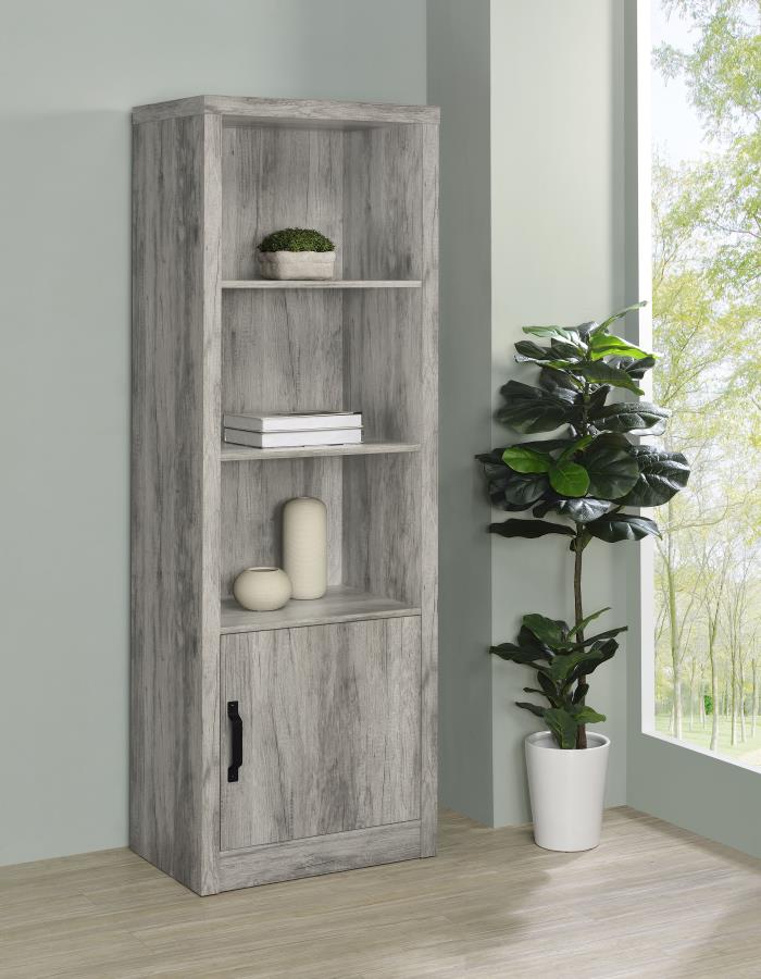BURKE 3-SHELF ENGINEERED WOOD MEDIA TOWER GREY DRIFTWOOD