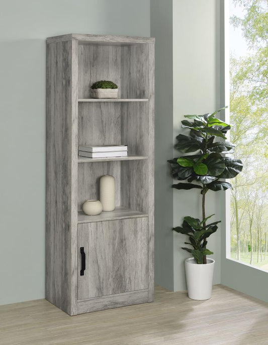 BURKE 3-SHELF ENGINEERED WOOD MEDIA TOWER GREY DRIFTWOOD