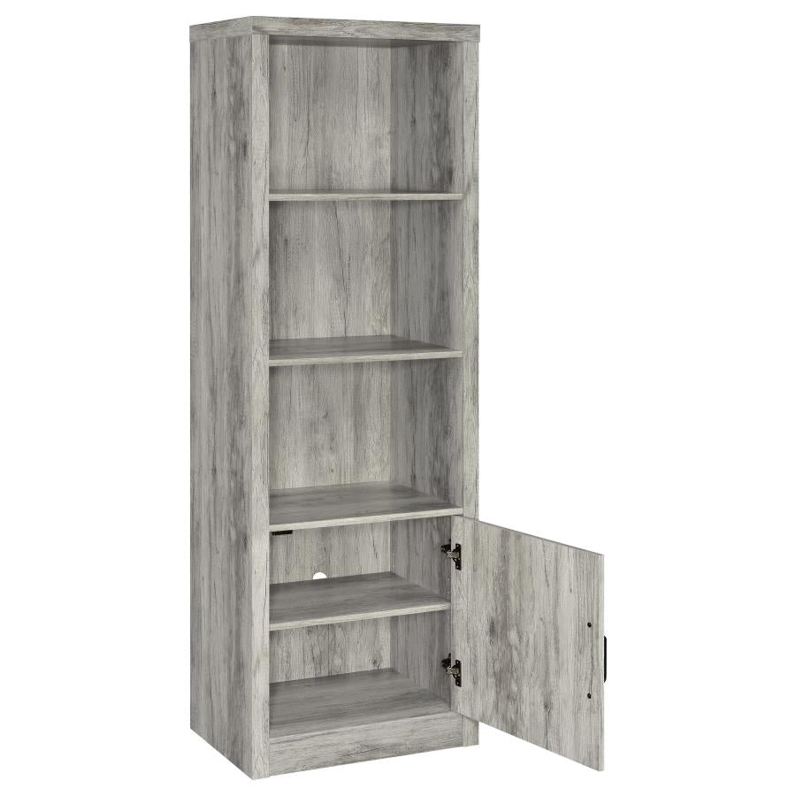 BURKE 3-SHELF ENGINEERED WOOD MEDIA TOWER GREY DRIFTWOOD