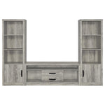 BURKE 3-SHELF ENGINEERED WOOD MEDIA TOWER GREY DRIFTWOOD