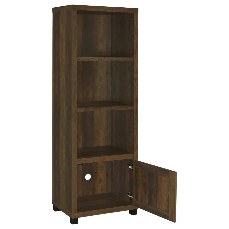 SACHIN 3-SHELF ENGINEERED WOOD MEDIA TOWER DARK PINE
