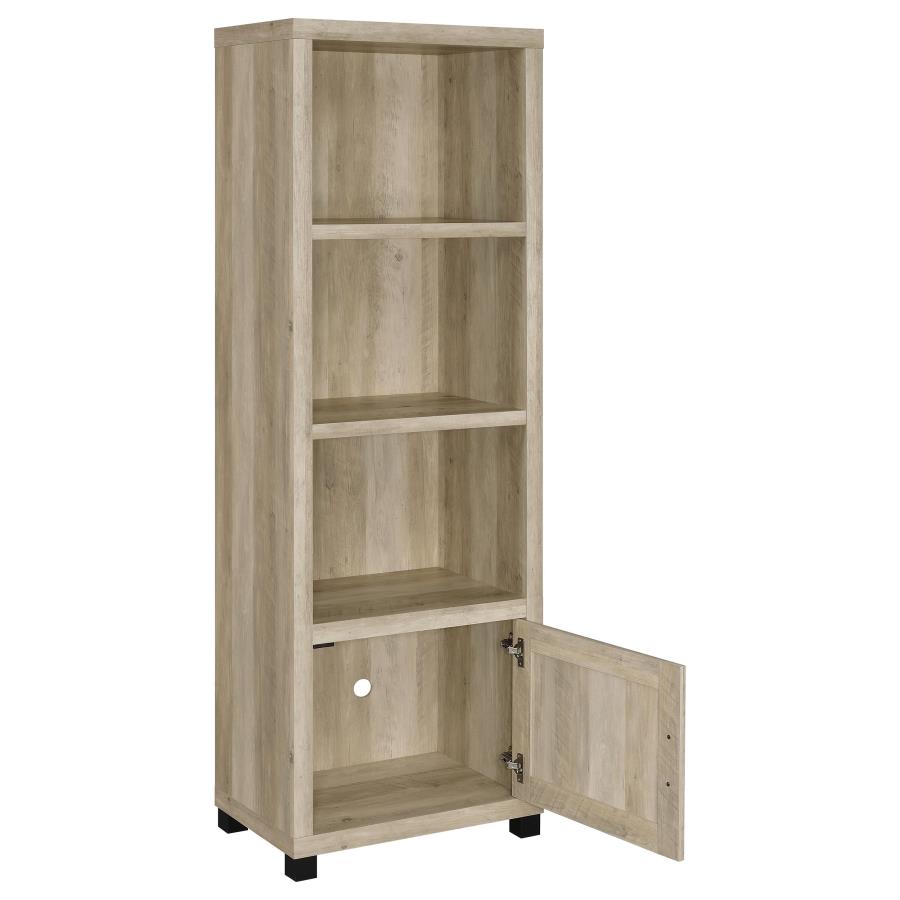 SACHIN 3-SHELF ENGINEERED WOOD MEDIA TOWER DISTRESSED PINE