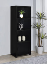 JUPITER 3-SHELF ENGINEERED WOOD MEDIA TOWER BLACK