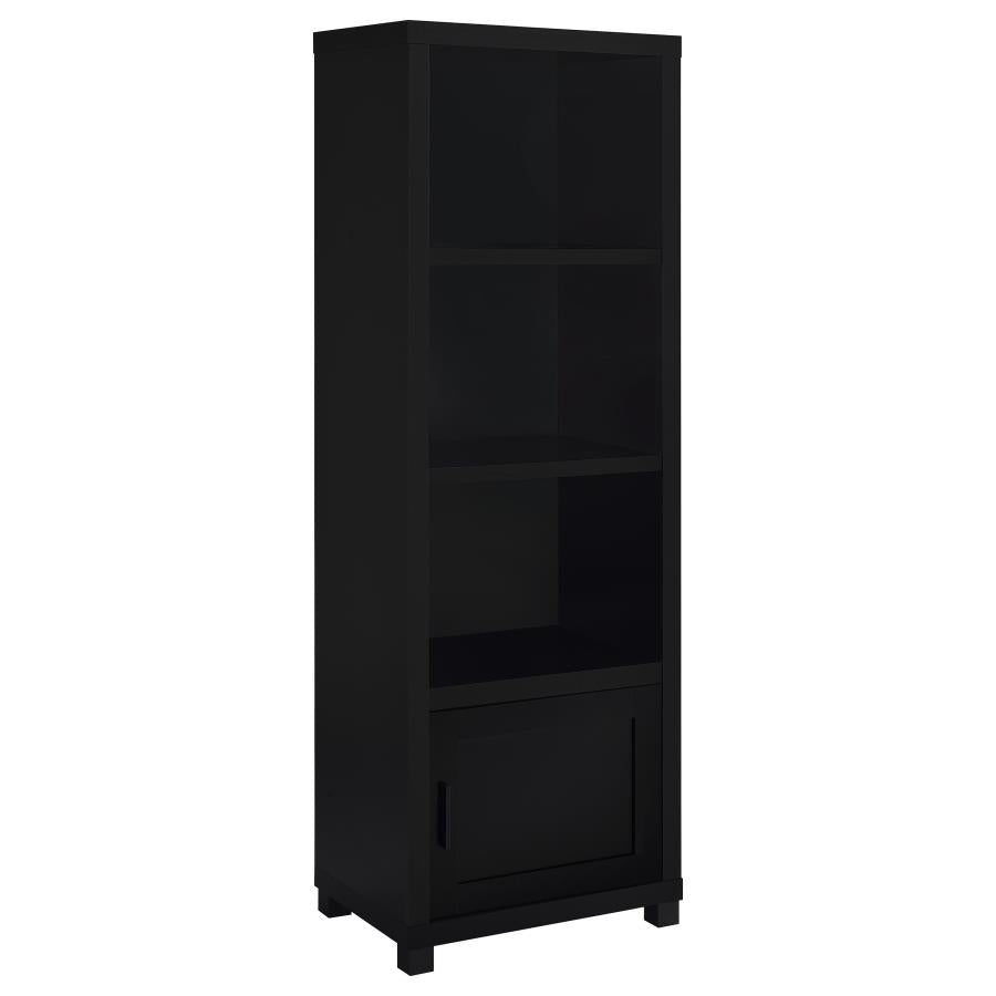 JUPITER 3-SHELF ENGINEERED WOOD MEDIA TOWER BLACK