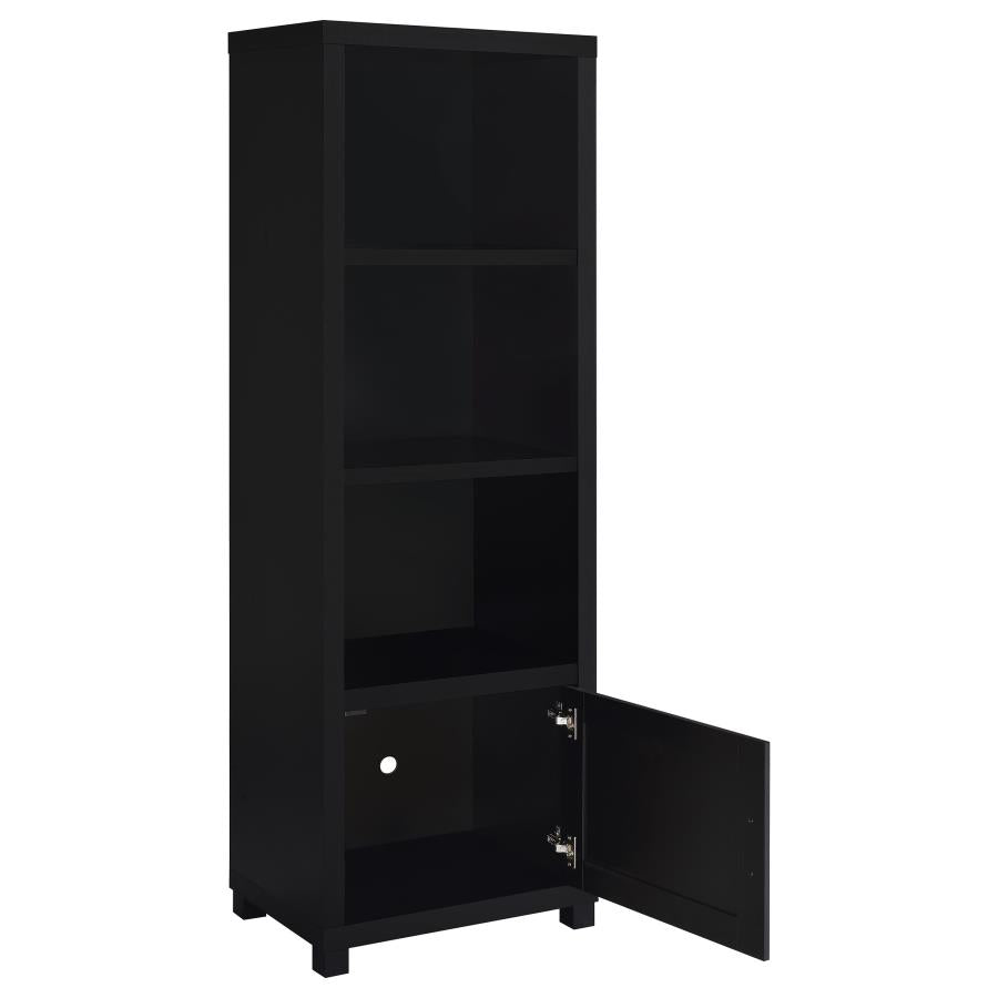 JUPITER 3-SHELF ENGINEERED WOOD MEDIA TOWER BLACK