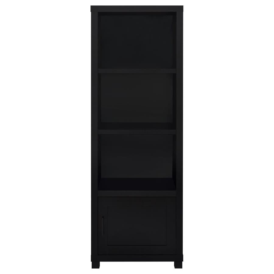 JUPITER 3-SHELF ENGINEERED WOOD MEDIA TOWER BLACK