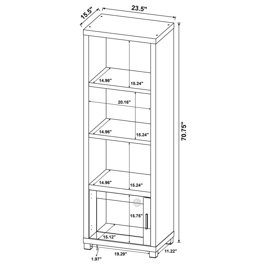 JUPITER 3-SHELF ENGINEERED WOOD MEDIA TOWER BLACK
