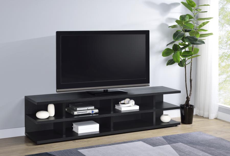 CARTMILL 78-INCH 2-TIER TV STAND MEDIA CONSOLE BLACK