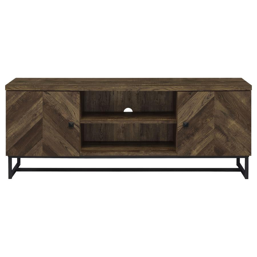 MYLES 2-DOOR ENGINEERED WOOD 60-INCH TV STAND RUSTIC OAK