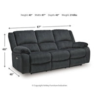Draycoll Reclining Power Sofa SLATE