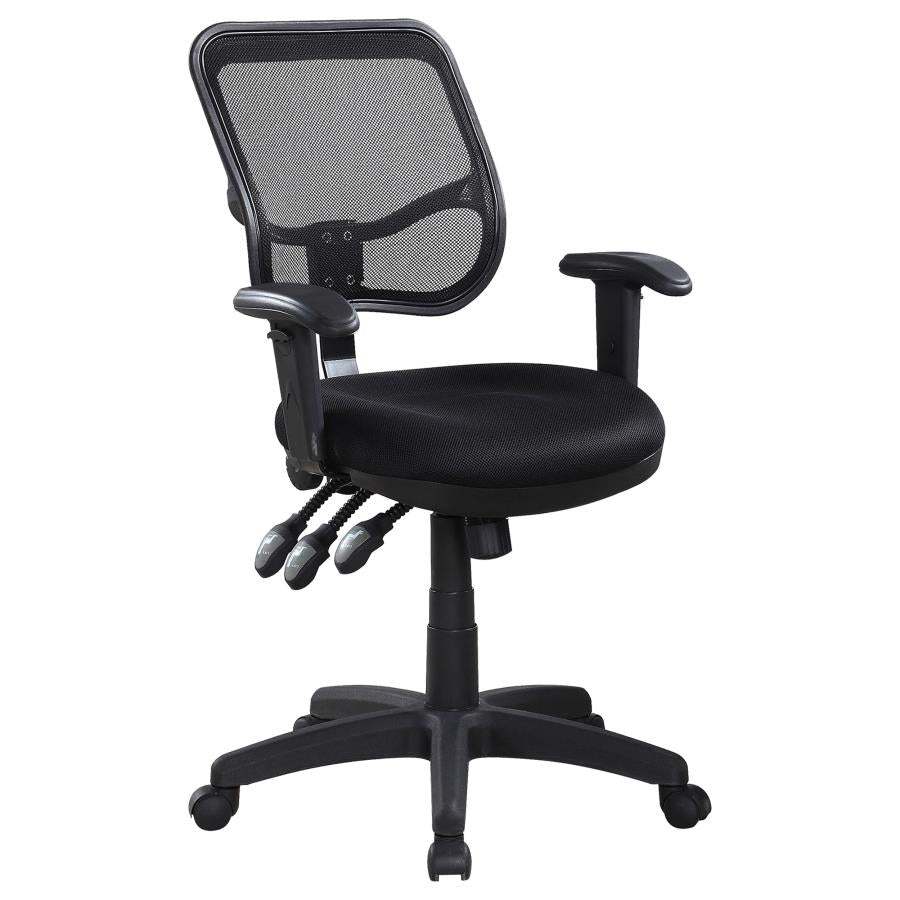 ROLLO UPHOLSTERED ADJUSTABLE ERGONOMIC OFFICE CHAIR BLACK