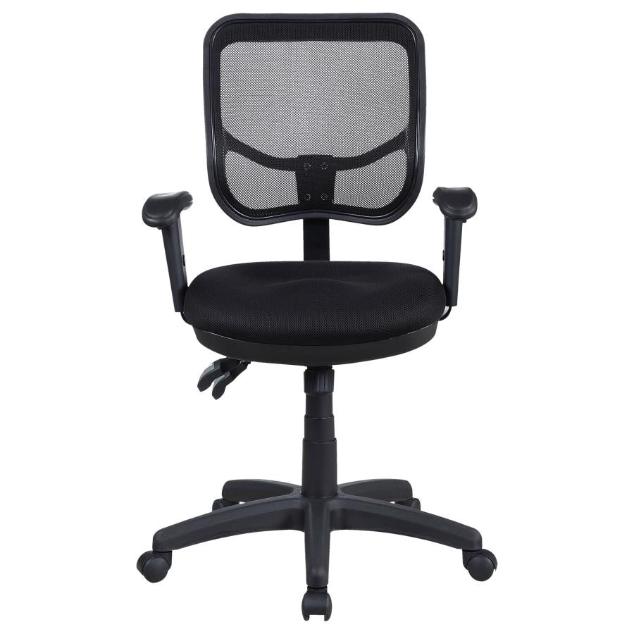 ROLLO UPHOLSTERED ADJUSTABLE ERGONOMIC OFFICE CHAIR BLACK