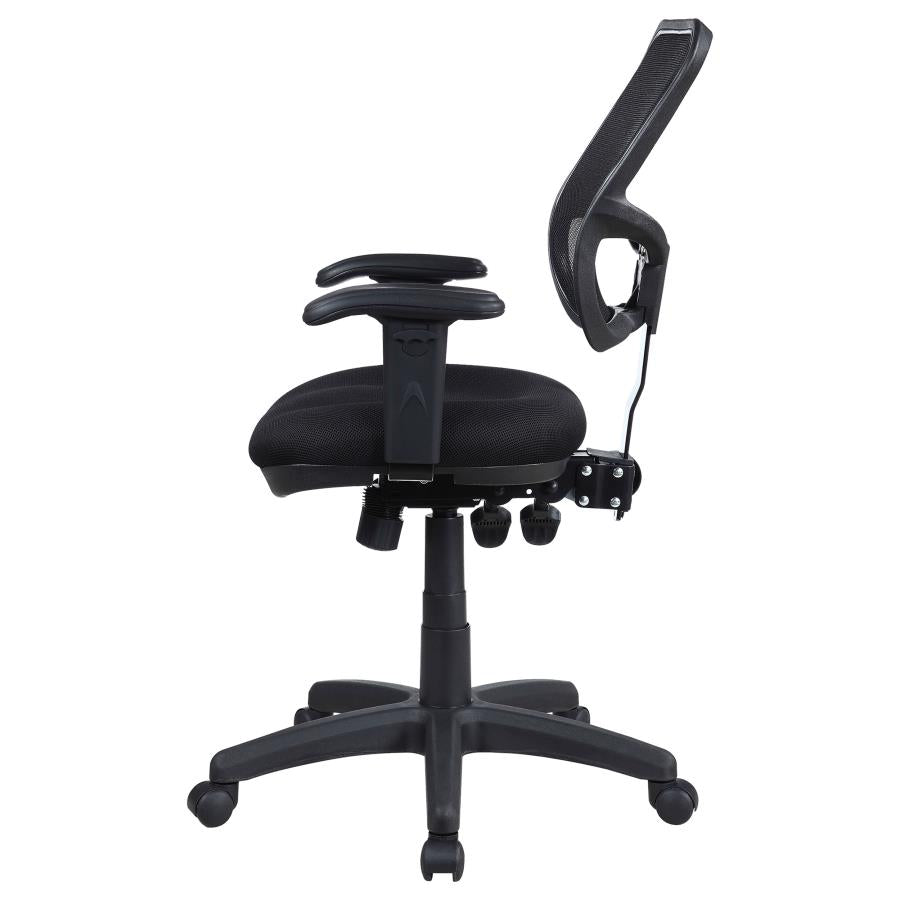ROLLO UPHOLSTERED ADJUSTABLE ERGONOMIC OFFICE CHAIR BLACK