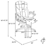 KAFFIR UPHOLSTERED ADJUSTABLE OFFICE DESK CHAIR DARK BROWN