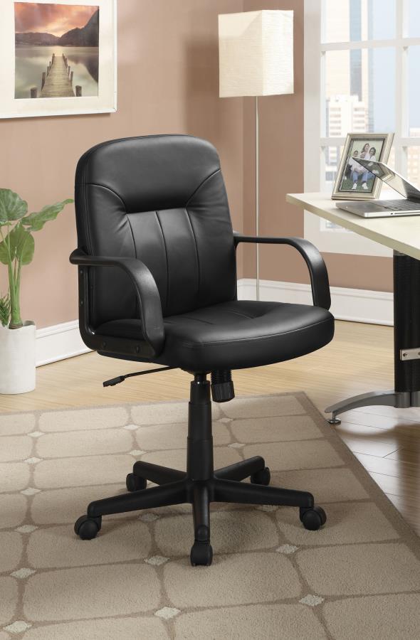 MINATO UPHOLSTERED ADJUSTABLE HOME OFFICE DESK CHAIR BLACK