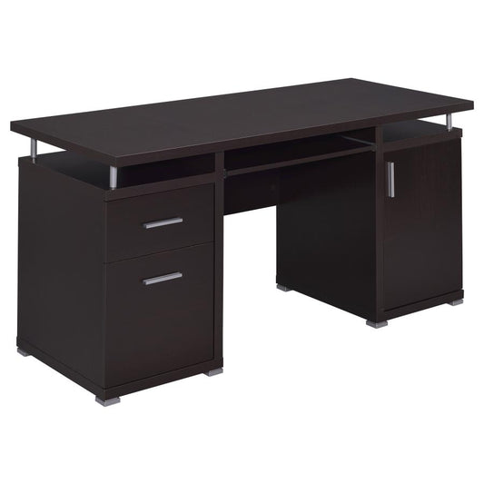 TRACY 55-INCH 2-DRAWER OFFICE COMPUTER DESK CAPPUCCINO