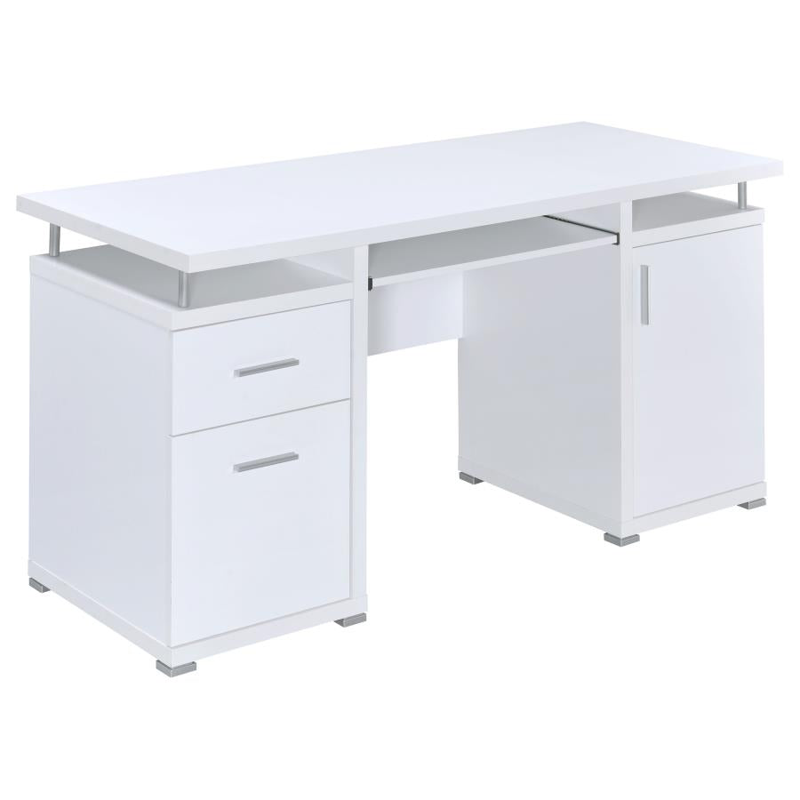 TRACY 55-INCH 2-DRAWER OFFICE COMPUTER DESK WHITE