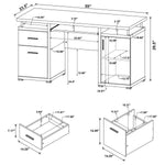 TRACY 55-INCH 2-DRAWER OFFICE COMPUTER DESK WHITE