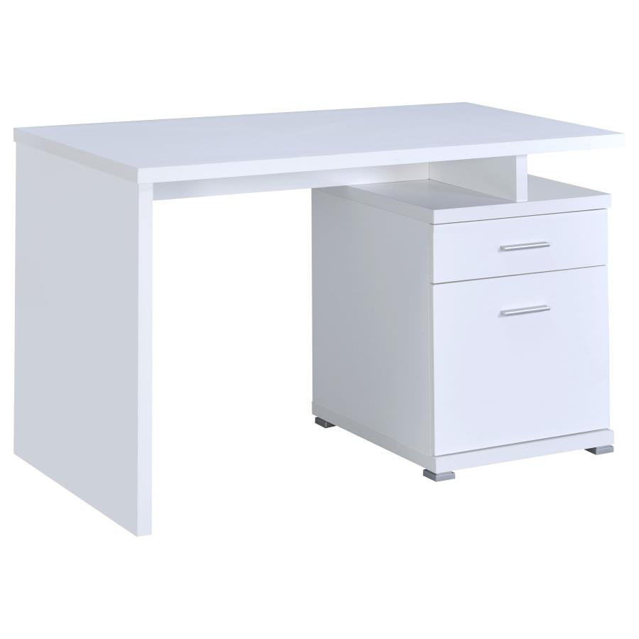 IRVING 47-INCH 2-DRAWER OFFICE COMPUTER DESK WHITE