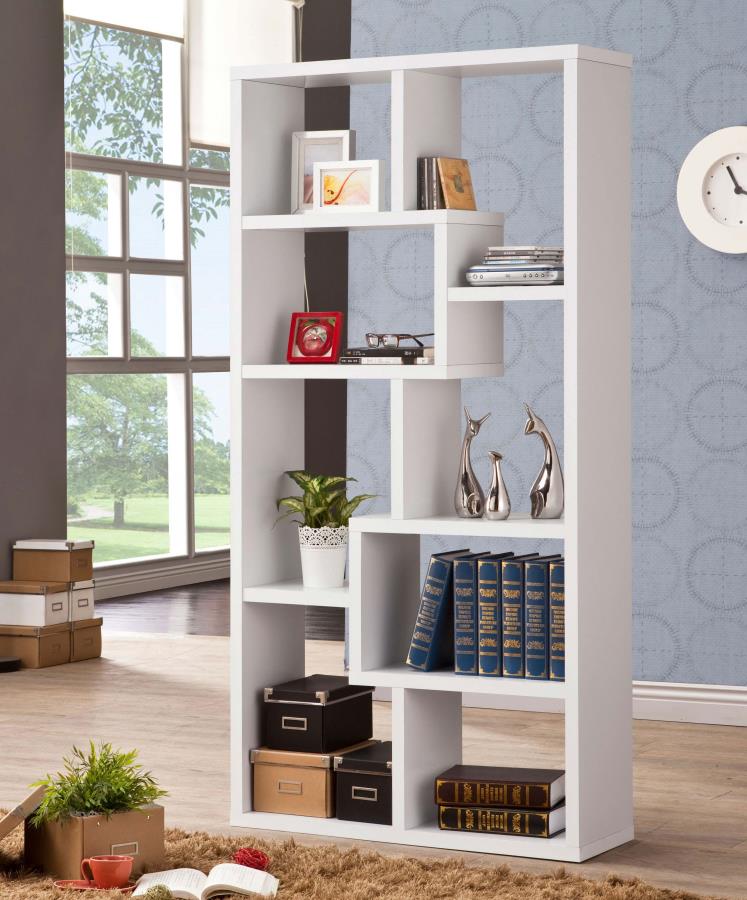 THEO 71-INCH 6-SHELF BOOKSHELF WHITE