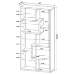 THEO 71-INCH 6-SHELF BOOKSHELF WHITE