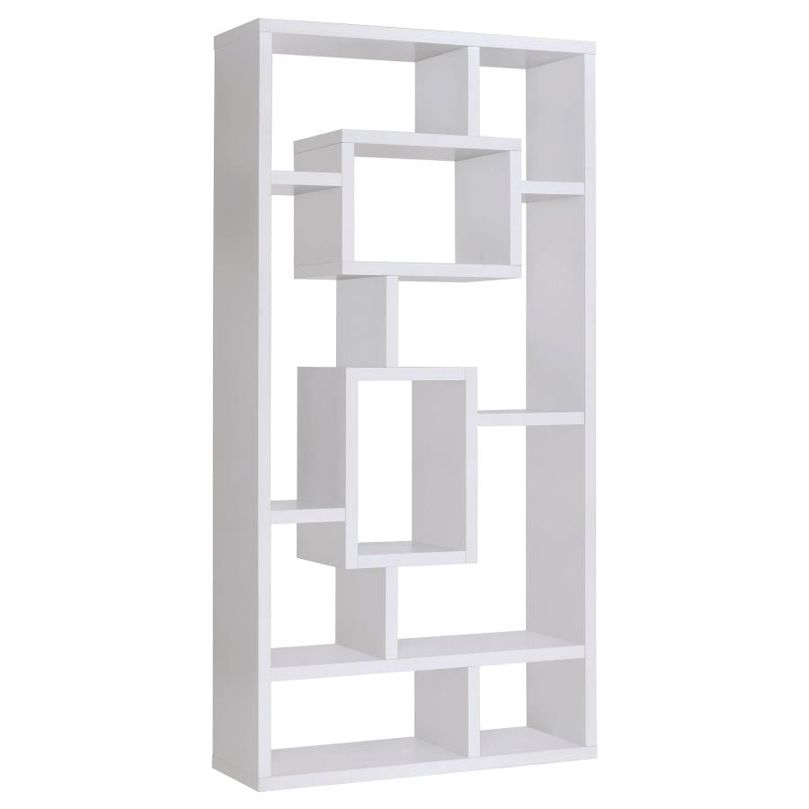 COREY 71-INCH 8-SHELF BOOKSHELF WHITE