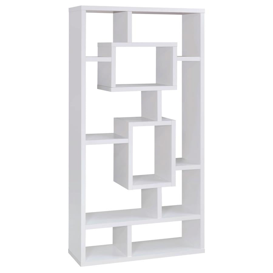 COREY 71-INCH 8-SHELF BOOKSHELF WHITE