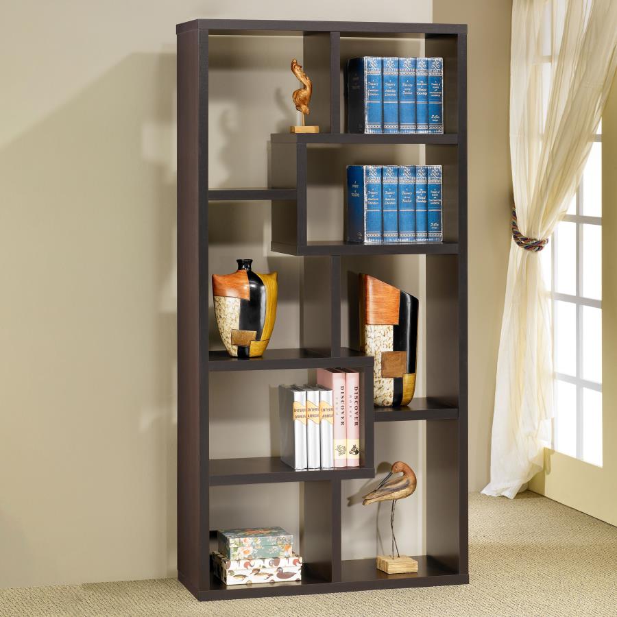 THEO 71-INCH 6-SHELF BOOKSHELF CAPPUCCINO
