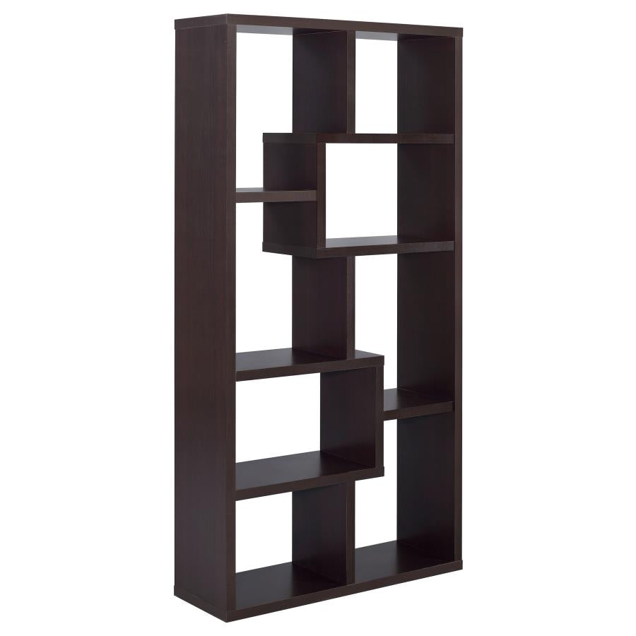 THEO 71-INCH 6-SHELF BOOKSHELF CAPPUCCINO