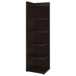 ALDER 71-INCH 6-SHELF CORNER BOOKCASE CAPPUCCINO