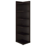 ALDER 71-INCH 6-SHELF CORNER BOOKCASE CAPPUCCINO