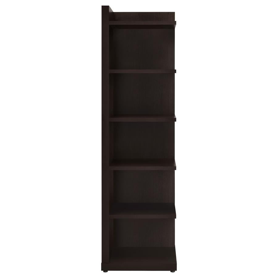 ALDER 71-INCH 6-SHELF CORNER BOOKCASE CAPPUCCINO
