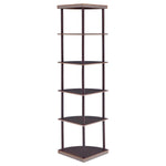 BONWICK 72-INCH 5-SHELF CORNER BOOKSHELF CAPPUCCINO