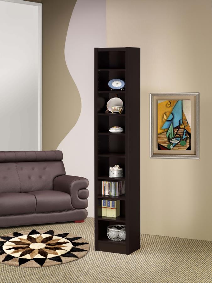 ELIAM 71-INCH 8-SHELF BOOKCASE CAPPUCCINO