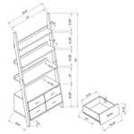 COLELLA 72-INCH 5-SHELF STORAGE LADDER BOOKSHELF CAPPUCCINO