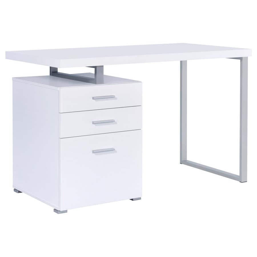 BRENNAN 47-INCH 3-DRAWER OFFICE COMPUTER DESK WHITE