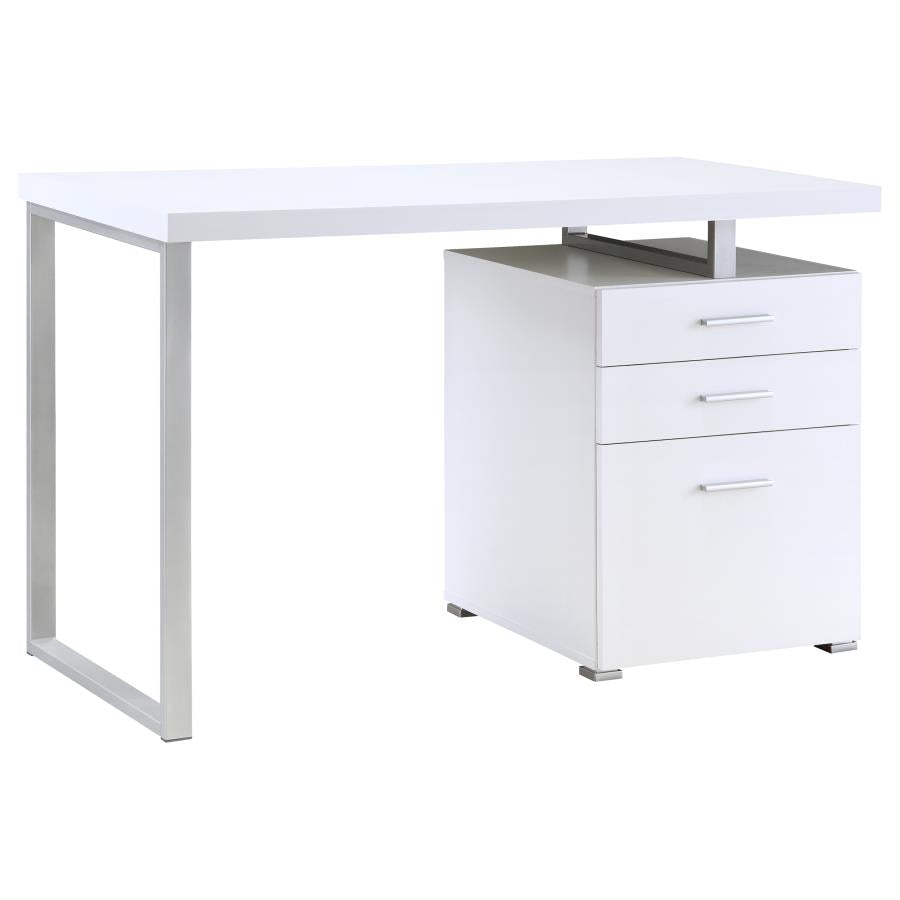 BRENNAN 47-INCH 3-DRAWER OFFICE COMPUTER DESK WHITE