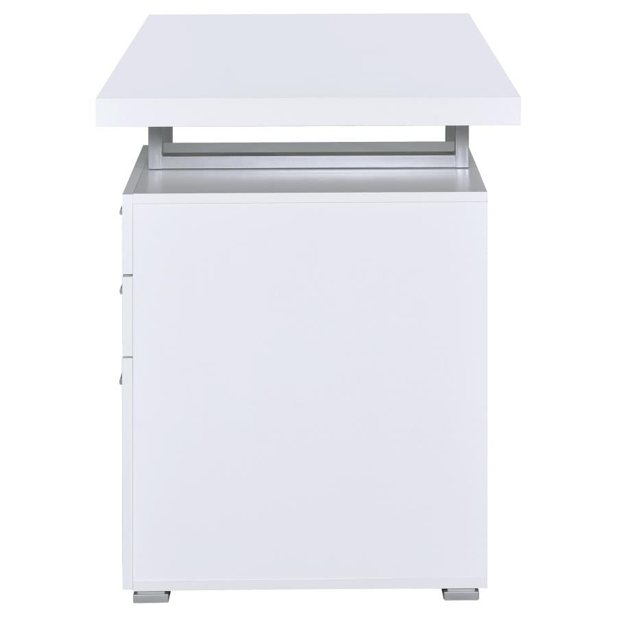 BRENNAN 47-INCH 3-DRAWER OFFICE COMPUTER DESK WHITE