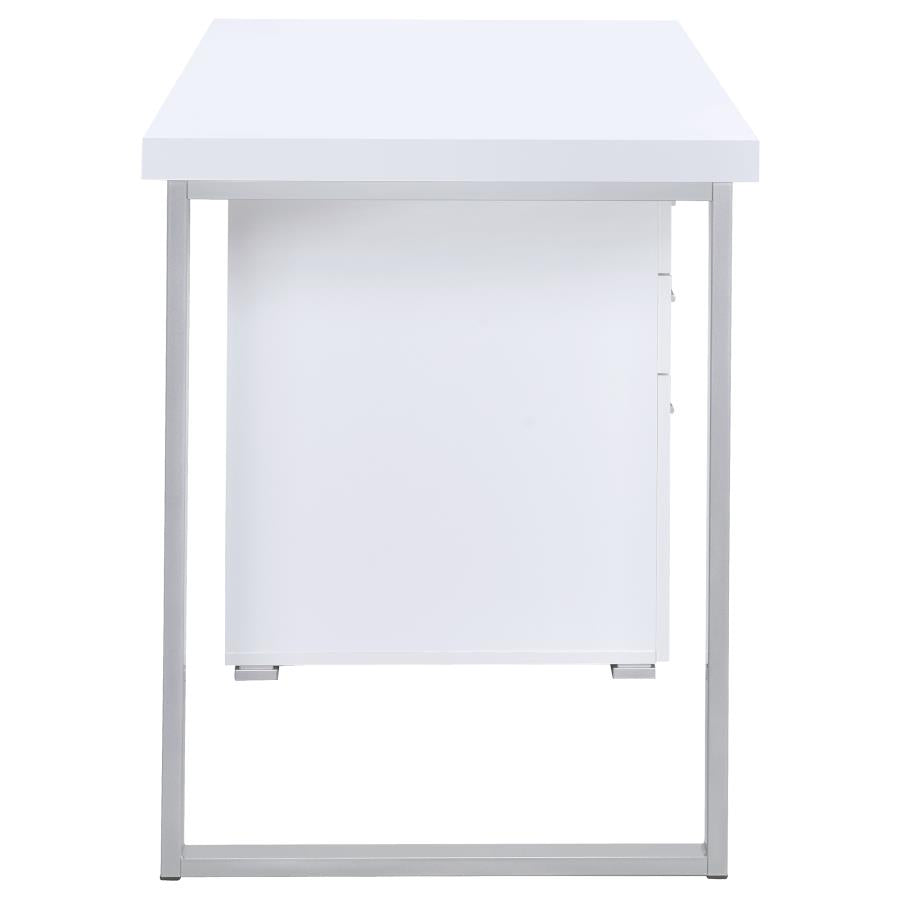 BRENNAN 47-INCH 3-DRAWER OFFICE COMPUTER DESK WHITE